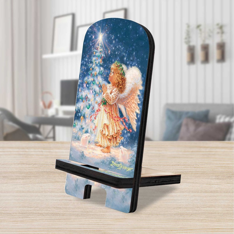 My Christmas Wish Cell Phone Stand Christmas Decor Wood Mobile Tablet Holder Charging Station Organizer – 892072-DG