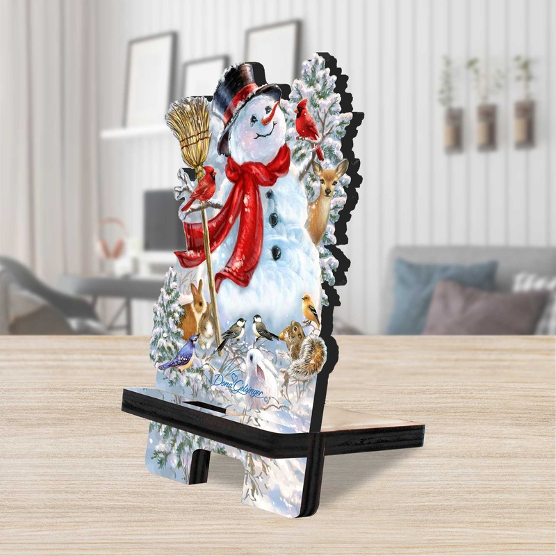 Old-Fashioned Christmas Cell Phone Stand Christmas Decor Wood Mobile Tablet Holder Charging Station Organizer – 892090C-DG