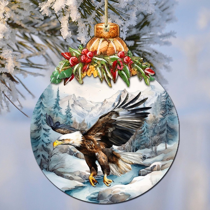 Alaskan Graceful Eagle Wooden Ornaments by  – Wildlife Holiday Decor – 870030