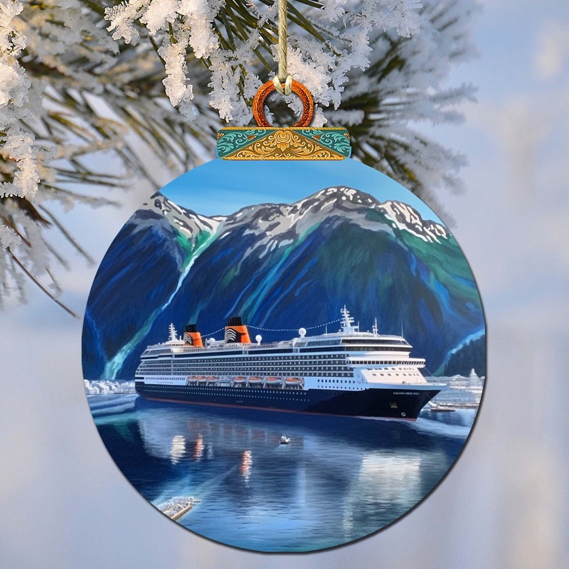 Alaskan Summit Cruise Wooden Ornaments by  – Wildlife Holiday Decor – 870067