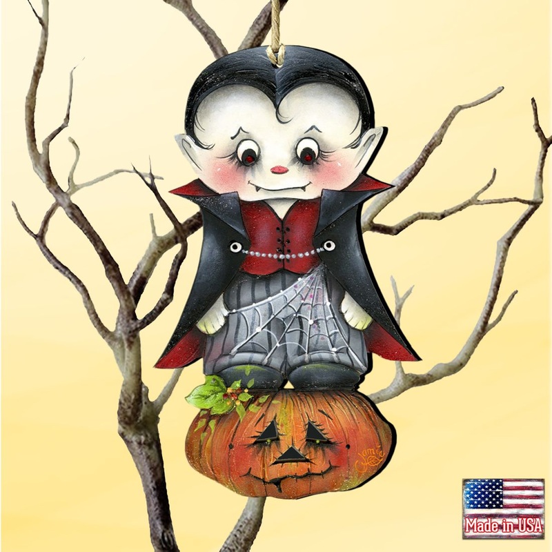 Dracula Wooden Ornaments Halloween by Jamie Mills-Price – Thanksgiving Halloween Decor – 8457401
