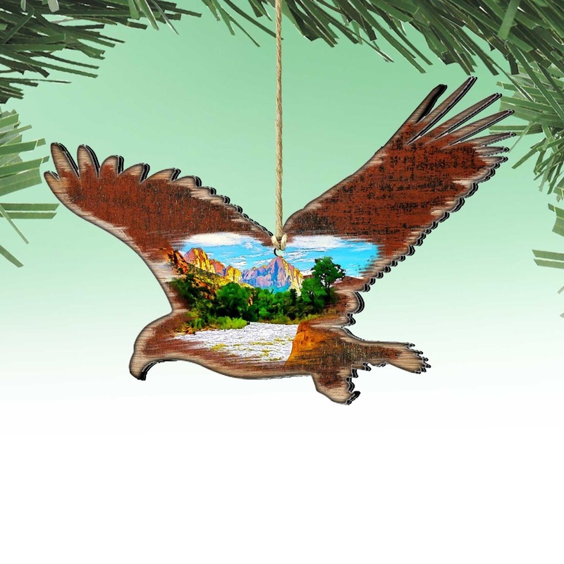 Eagle Shaped Wooden Ornaments by Nature Wonders – Wildlife Holiday Decor – 8198233