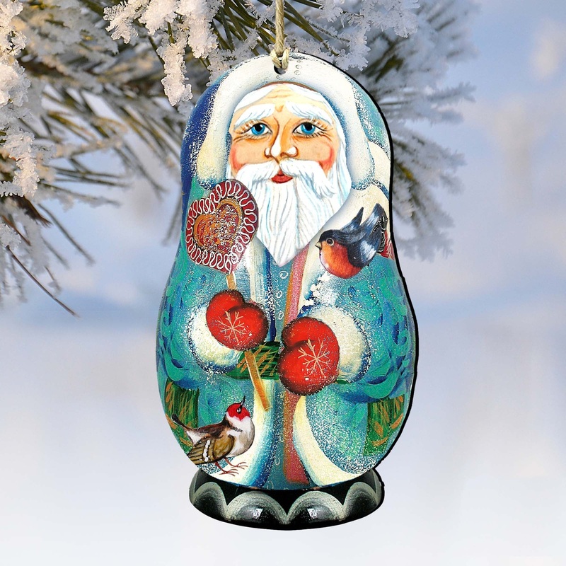 Father Frost Santa Matreshka Wooden Ornaments by G. DeBrekht – Christmas Santa Snowman Decor – 8110773