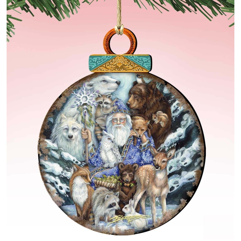 Gather in Peace Father Winter Animals Wooden Ornaments by J. Bergsma – Christmas Decor – 8591968-JB