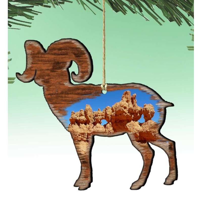 Goat Shaped Wooden Ornaments by Nature Wonders – Wildlife Holiday Decor – 8198228