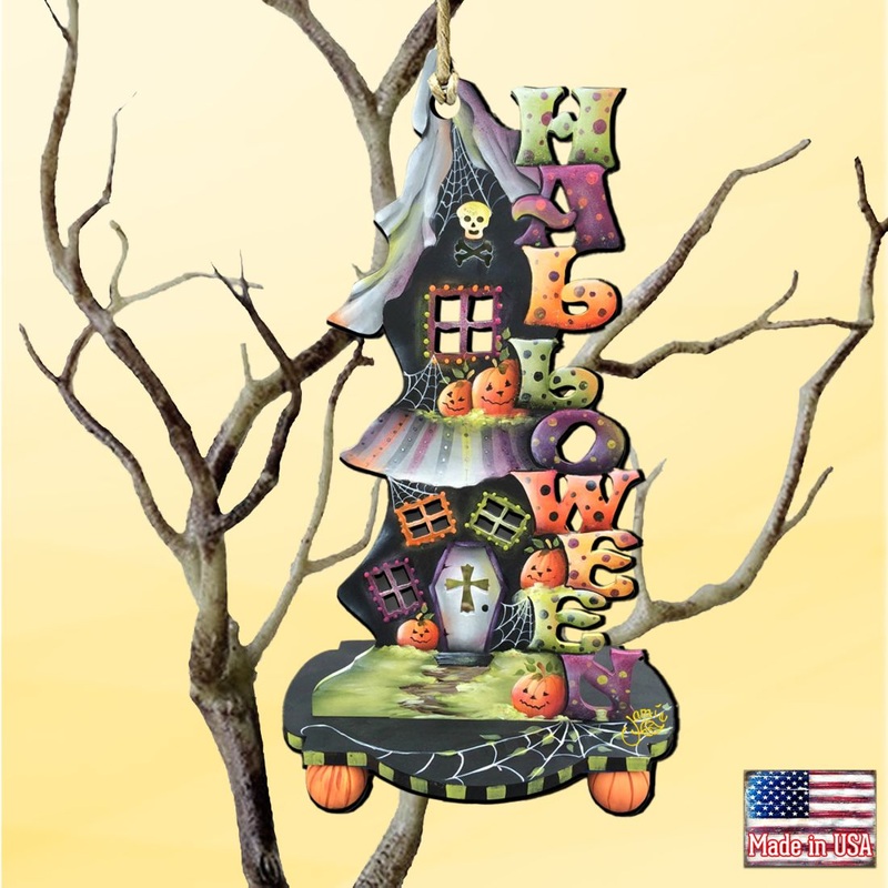 Halloween Candle Holder Wooden Ornaments by Jamie Mills-Price – Thanksgiving Halloween Decor – 8457402
