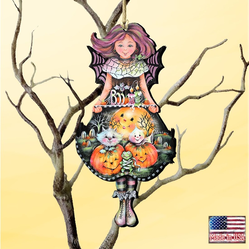 Halloween Fairy Wooden Ornaments by Jamie Mills-Price – Thanksgiving Halloween Decor – 8457412