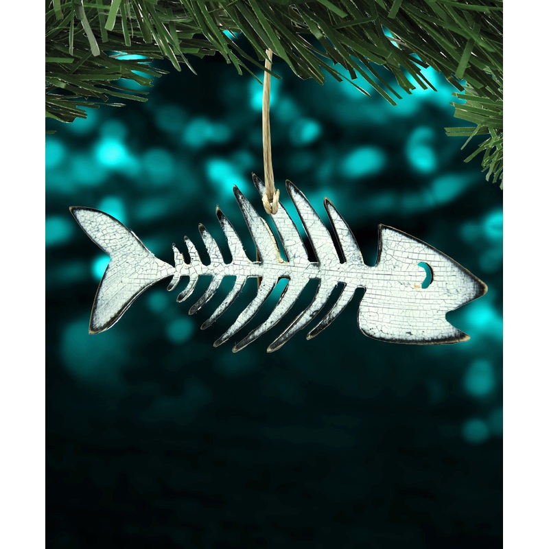 Halloween Fish Skeleton Wooden Ornaments – Thanksgiving Halloween Decor – 8199528