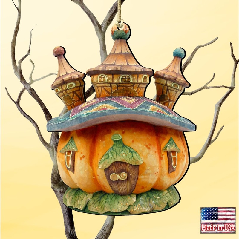 Halloween Pumpkin Dome Wooden Ornaments by G. DeBrekht – Thanksgiving Halloween Decor – 8158413