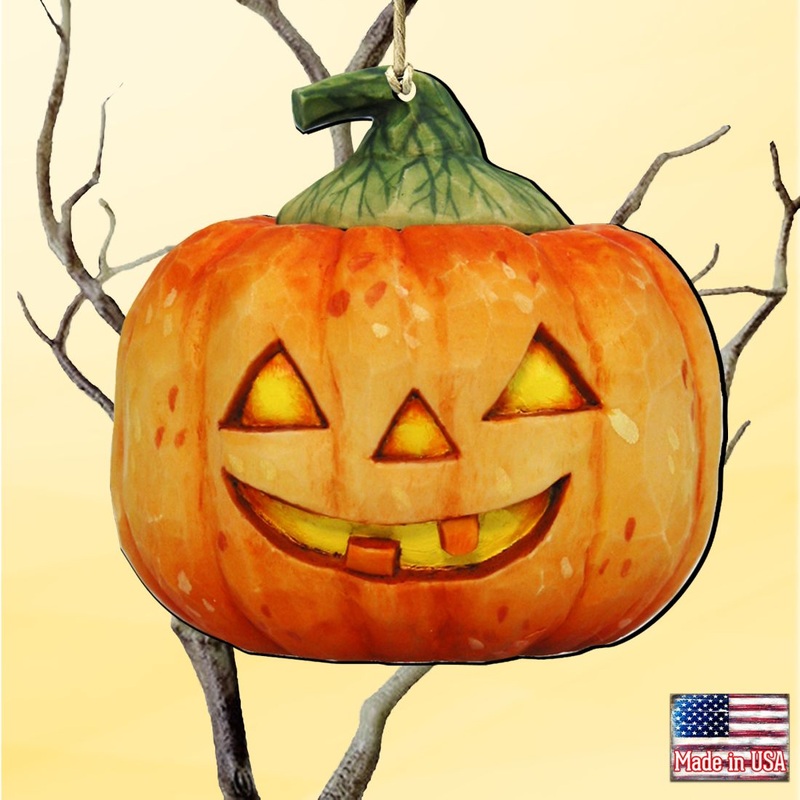 Halloween Pumpkin Wooden Ornaments by G. DeBrekht – Thanksgiving Halloween Decor – 8158414