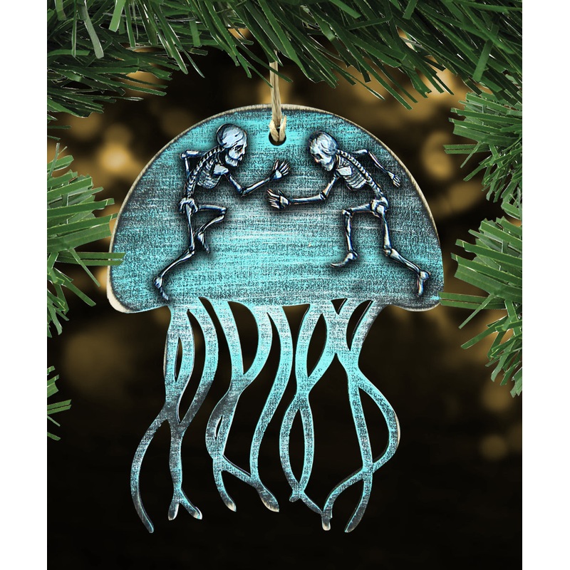Halloween Skeletons Jellyfish Wooden Ornaments – Thanksgiving Halloween Decor – 8199513-2