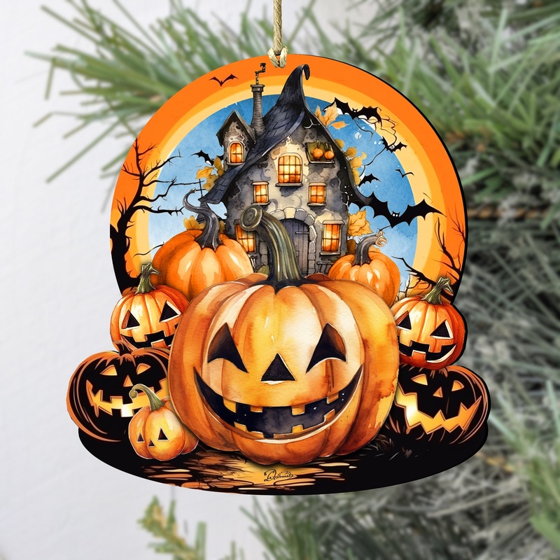 Haunted House Wooden Ornaments by  Halloween Decor – 8611041-2