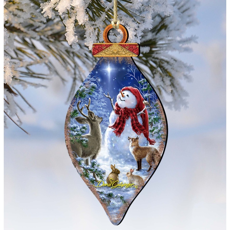 Heaven and Snowman Wooden Ornaments by Gelsinger – Christmas Santa Snowman Decor – 8041149-1801