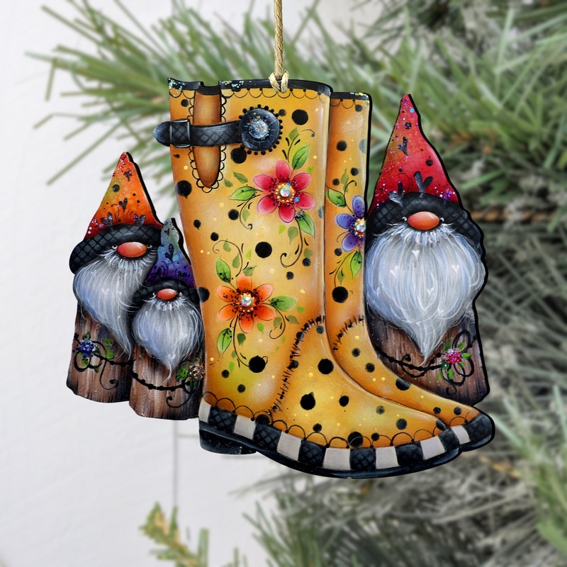 Hello Fall Boots Wooden Ornaments by Jamie Mills-Price Thanksgiving Decor – 8611062-2-MP