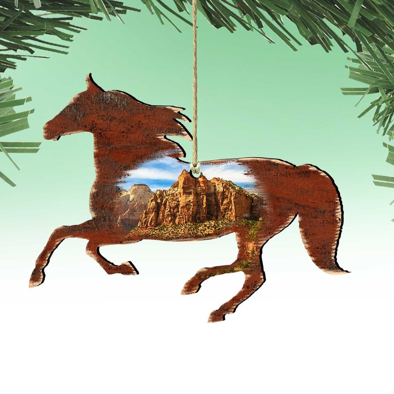 Horse Wooden Ornaments by Nature Wonders – Wildlife Holiday Decor – 81981582