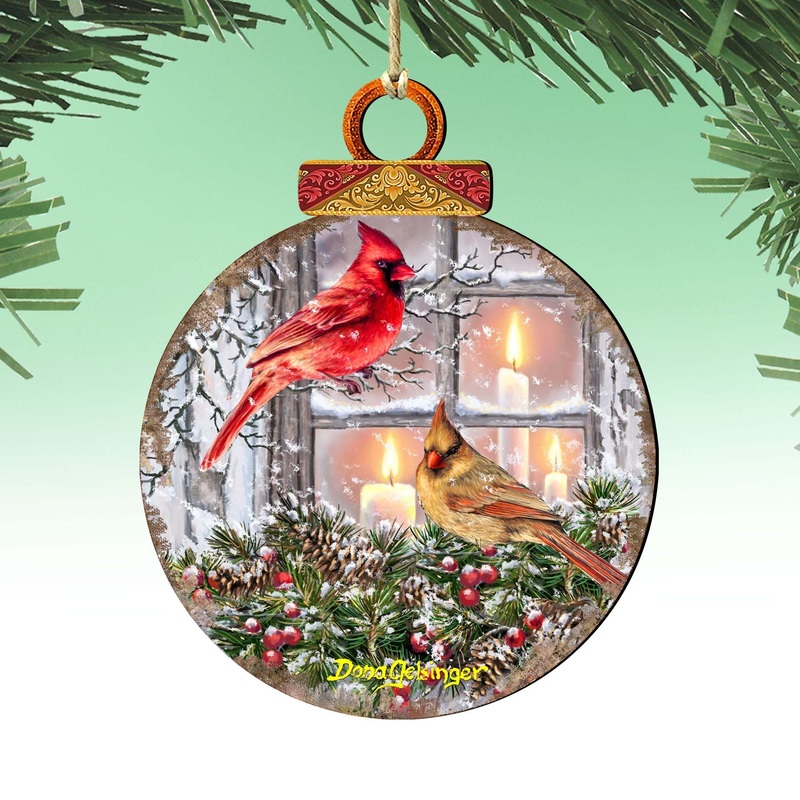 House Birds Christmas Wooden Ornaments by Gelsinger – Christmas Decor – 8121126DG