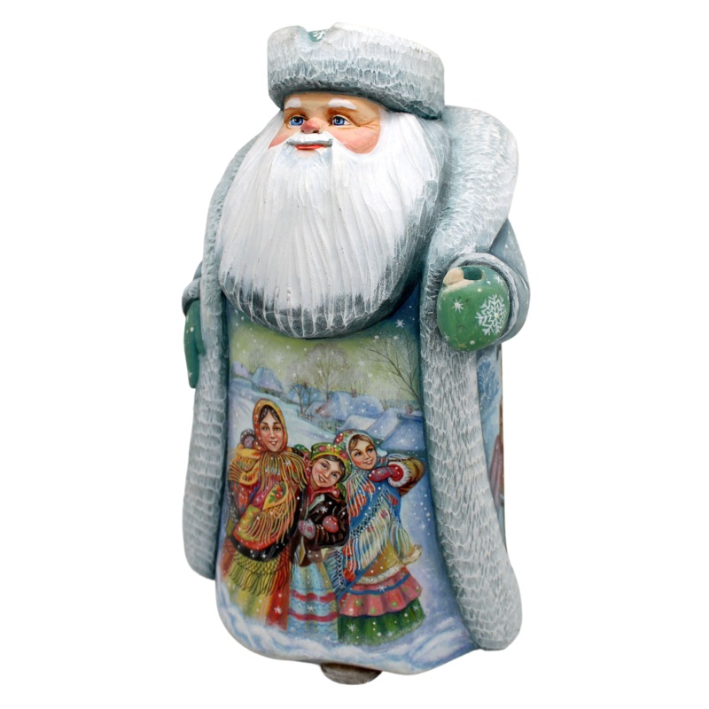 One-of-a-Kind Winter Play Santa Hand-Painted WOODCARVED Handpainted Figurine 12.5 by