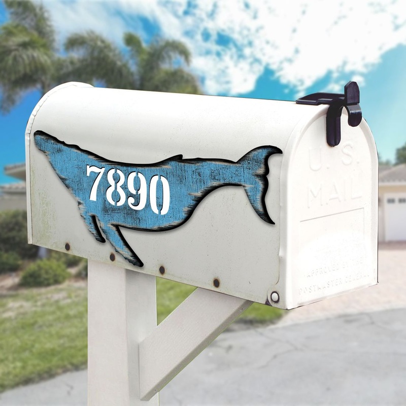 Whale Coastal Wooden Personalized House Number Sign by G. Debrekht – Coastal Sea-Life Decor – Handcrafted Wooden Handcrafted Wooden Handcrafted Wooden Handcrafted Wooden Address Sign – MA985163