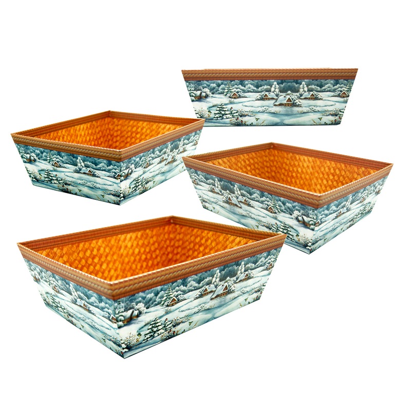 Winter Whispers Baskets-Trays 9 x 7 Set of 3 by