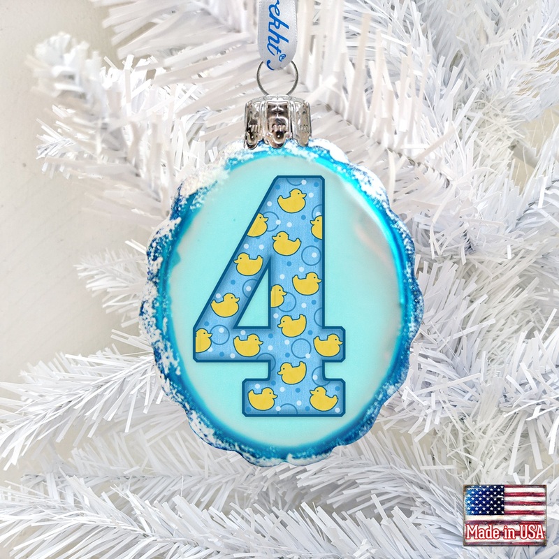 4 Year Mini Mercury Glass Ornament by G. DeBrekht – Love Family Kids Decor – 770004