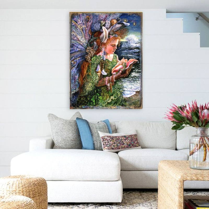 Beachcomber Fairy Fantasy Wooden Wall Art by Josephine Wall – Fantasy Decor – 852130-JW