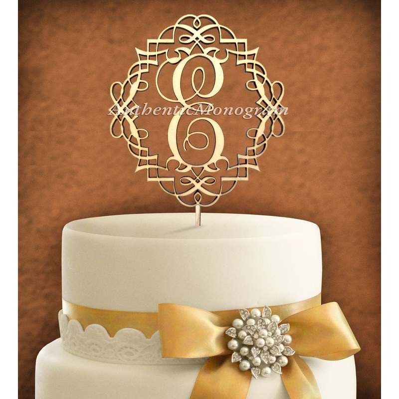 Birthday CAKE TOPPER – Wedding Cake Topper – Initial Cake Topper 4108