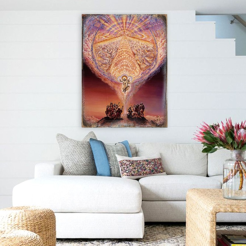 Bless Our Land Fantasy Wooden Wall Art by Josephine Wall – Fantasy Decor – 852155-JW