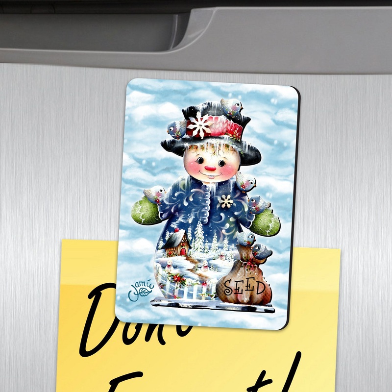 Blue Seed Freezing Friends Shaped Refrigerator Magnets Set of 3