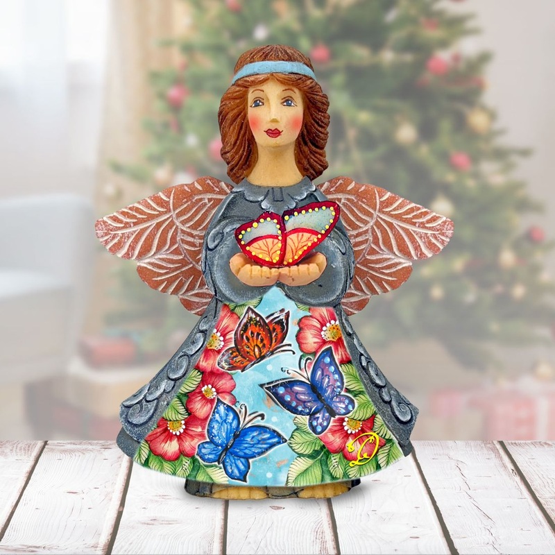Butterfly Angel Handcrafted Christmas Figurine – G. DeBrekht – Nativity Holiday Decor – 516659