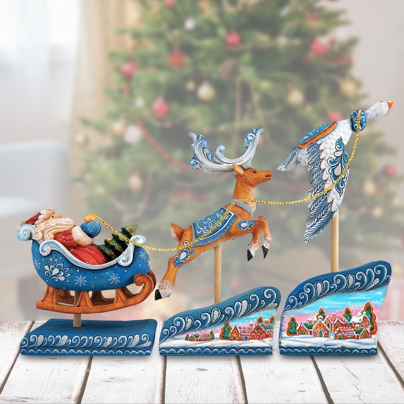 Christmas Arrival Set of 3, Christmas Handpainted  52902-B3