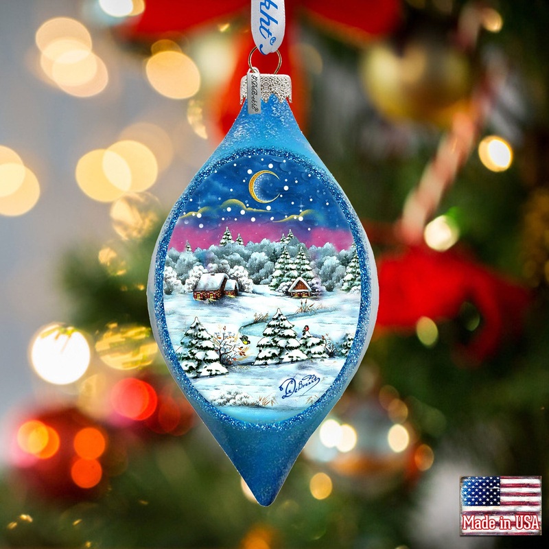 Christmas Night Glass Ornament by G. DeBrekht – 757-081