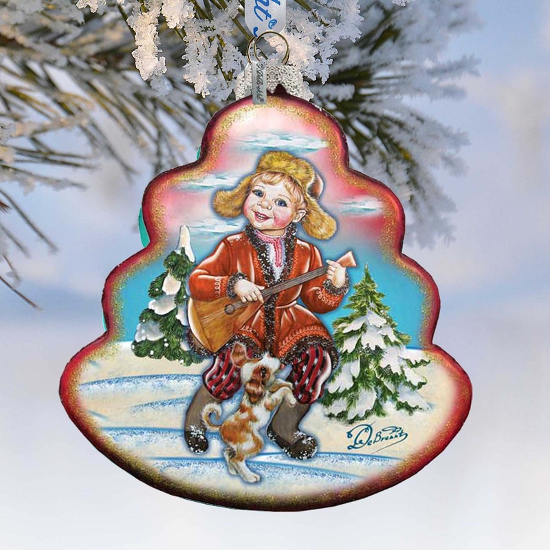 Dancing Boy Tree Glass Ornament by G. DeBrekht – Christmas Decor – 762-002