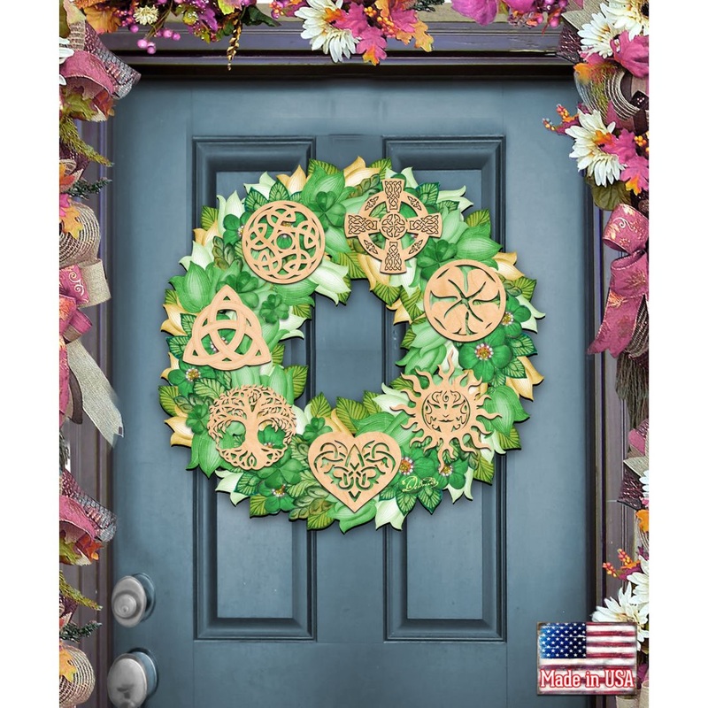 Irish Celtic Wreath Holiday Door Decor by G. DeBrekht – Celtic Decor – 8185319H