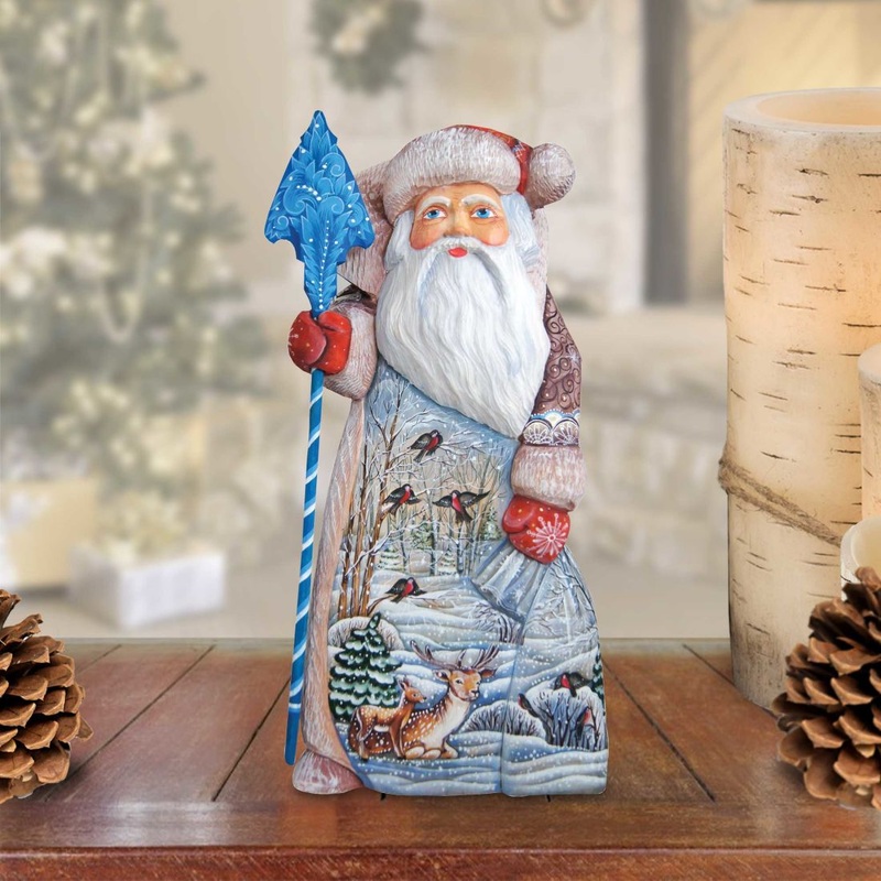 Jolly Forester Santa Hand-Painted WOODCARVED Masterpiece by G. DeBrekht – Wildlife Holiday Decor – 210151 – SPECIAL ORDER *** PRE-ORDER – Handmade Just for You! ***