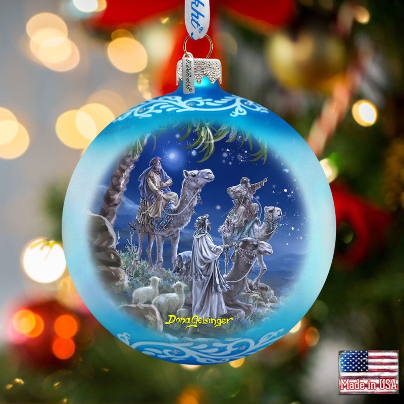Let Us Adore Him Glass Ornament by D. Gelsinger – Nativity Holiday Decor – 71159-1839