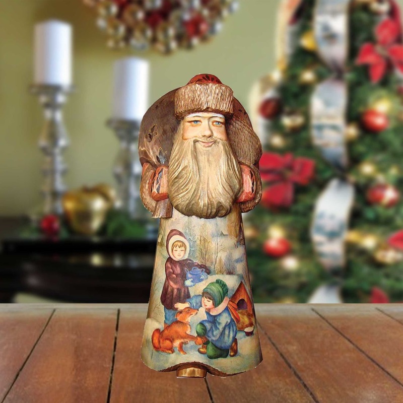 Making Friends Santa Hand-Painted WOODCARVED Masterpiece by G. DeBrekht – Christmas Decor – 291718