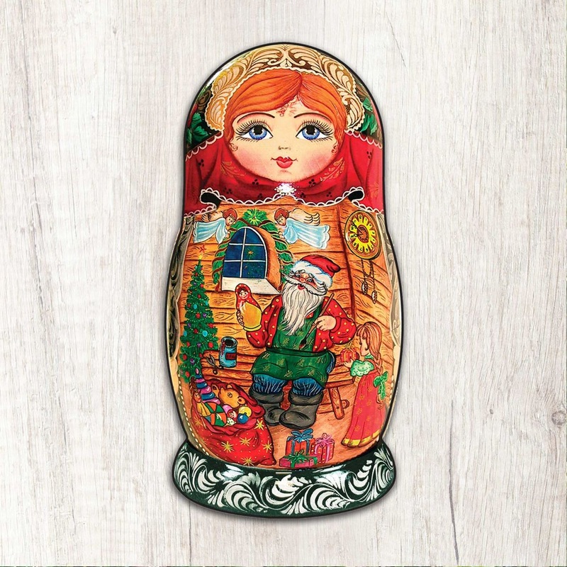 Nesting Doll Christmas Outdoor Decor Large Ornament by G. DeBrekht – Christmas Santa Snowman Decor – 8115015M