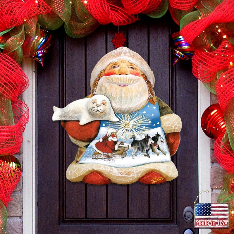 Northern Light Santa Holiday Door Decor by G. DeBrekht – Christmas Decor – 8151844H