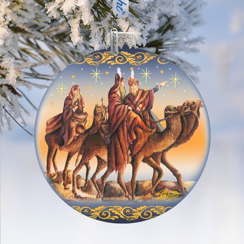 Nostalgic Tree Kings Journey Glass Ornament Limited Edition by G. DeBrekht – Nativity Holiday Decor – 73882