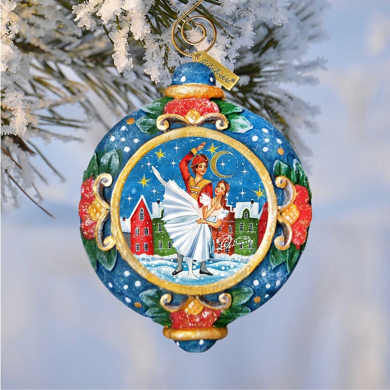 Nutcracker Ballet Sculpted Hand-Painted Christmas Ornament by G. DeBrekht – Christmas Santa Snowman Decor – 6102453
