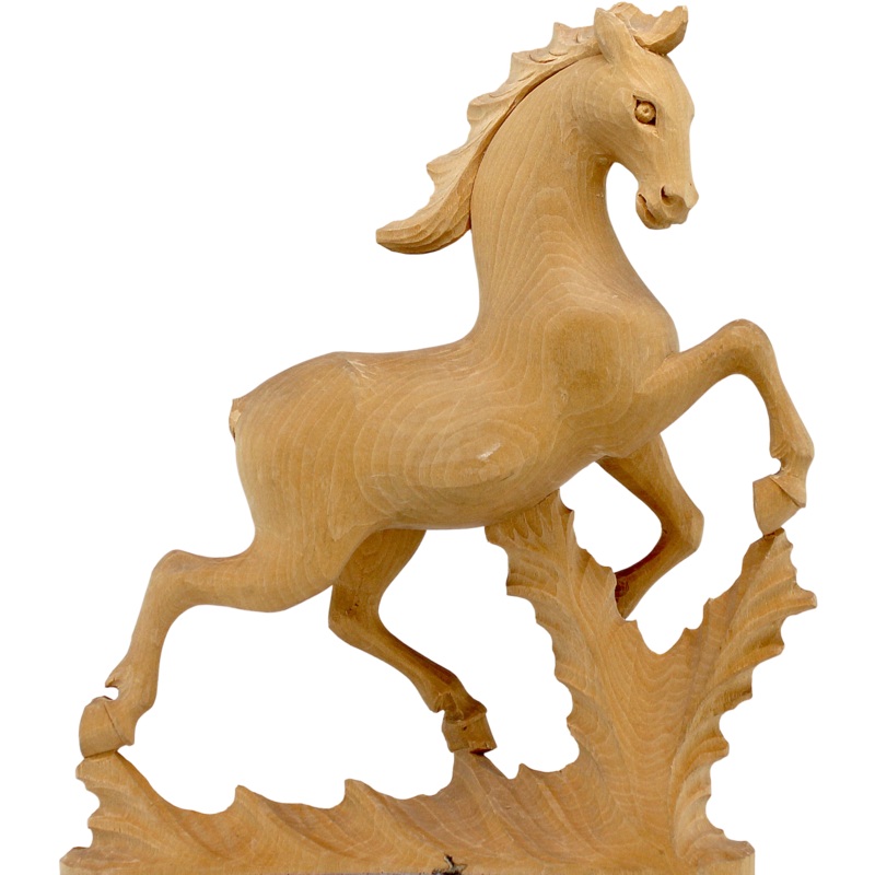 One-of-a-Kind Prancing Horse Wood carved Figurine 7 – Nature Wood Carving