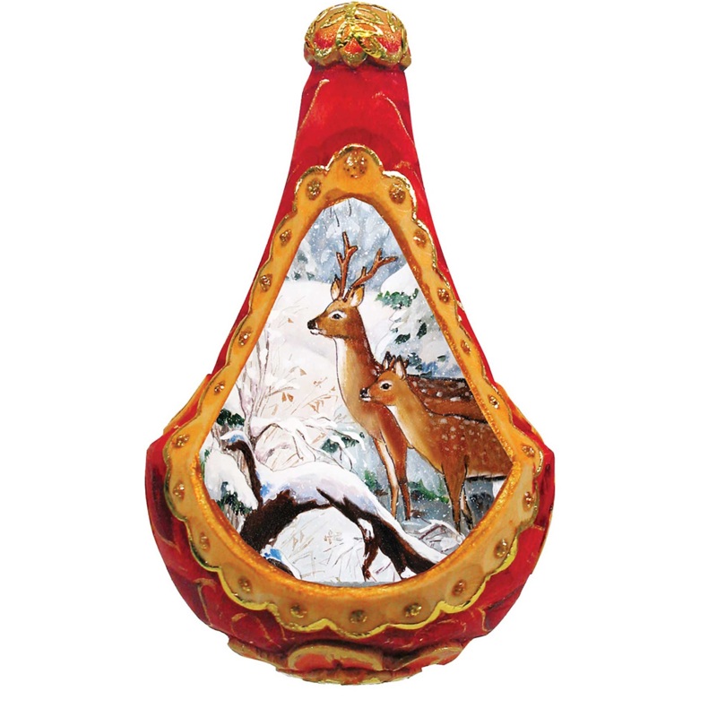 Santa on Sleigh Sculpted Hand-Painted Christmas Ornament by G. DeBrekht – Christmas Santa Snowman Decor – 622514