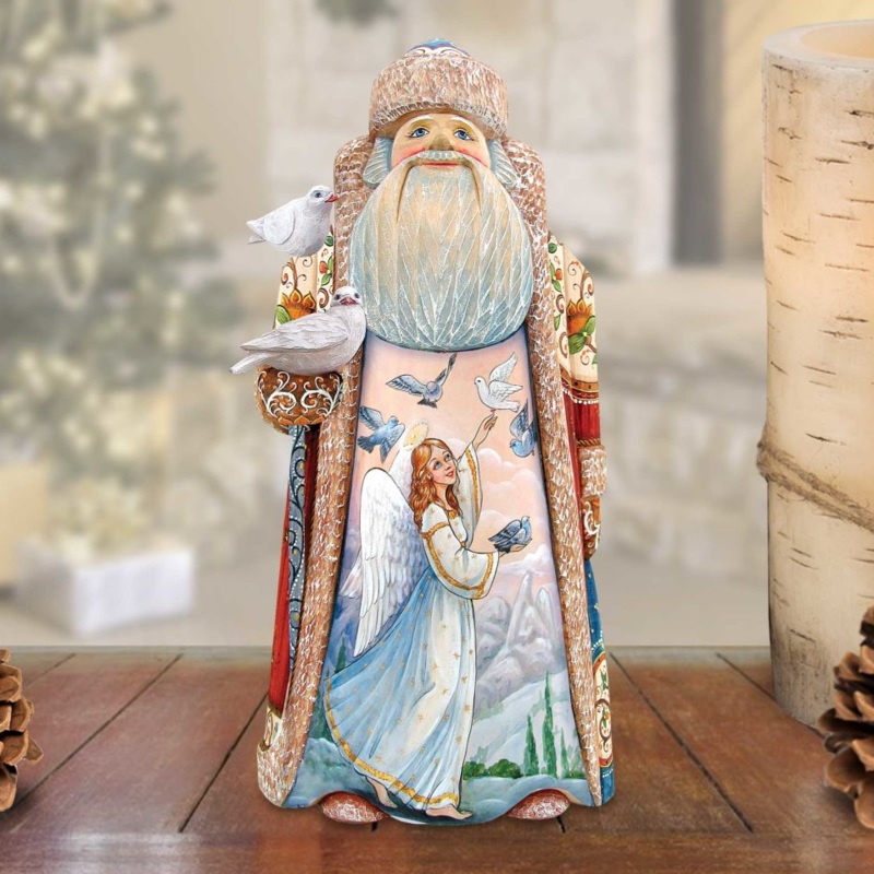Serenity Angel Special Edition Santa Hand-Painted WOODCARVED Masterpiece by G. DeBrekht – Nativity Holiday Decor – 210222SE *** PRE-ORDER – Handmade Just for You! ***
