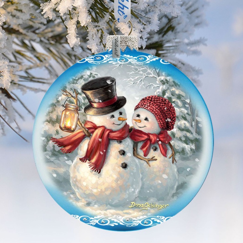 Snow Much in Love Glass Ornament Limited Edition by D. Gelsinger – Christmas Santa Snowman Decor – 73889-1708
