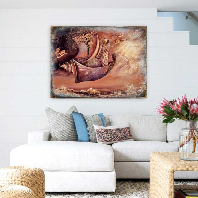 Strange Craft Fantasy Wooden Wall Art by Josephine Wall – Fantasy Decor – 852123-JW