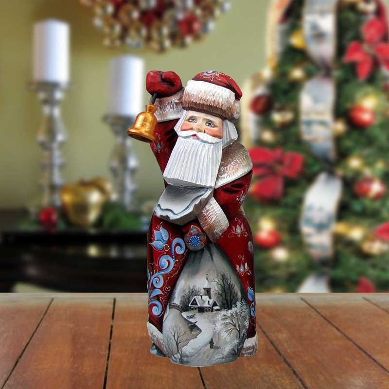 Winter’s House Santa Hand-Painted WOODCARVED Masterpiece by G. DeBrekht – Christmas Decor – 2421011