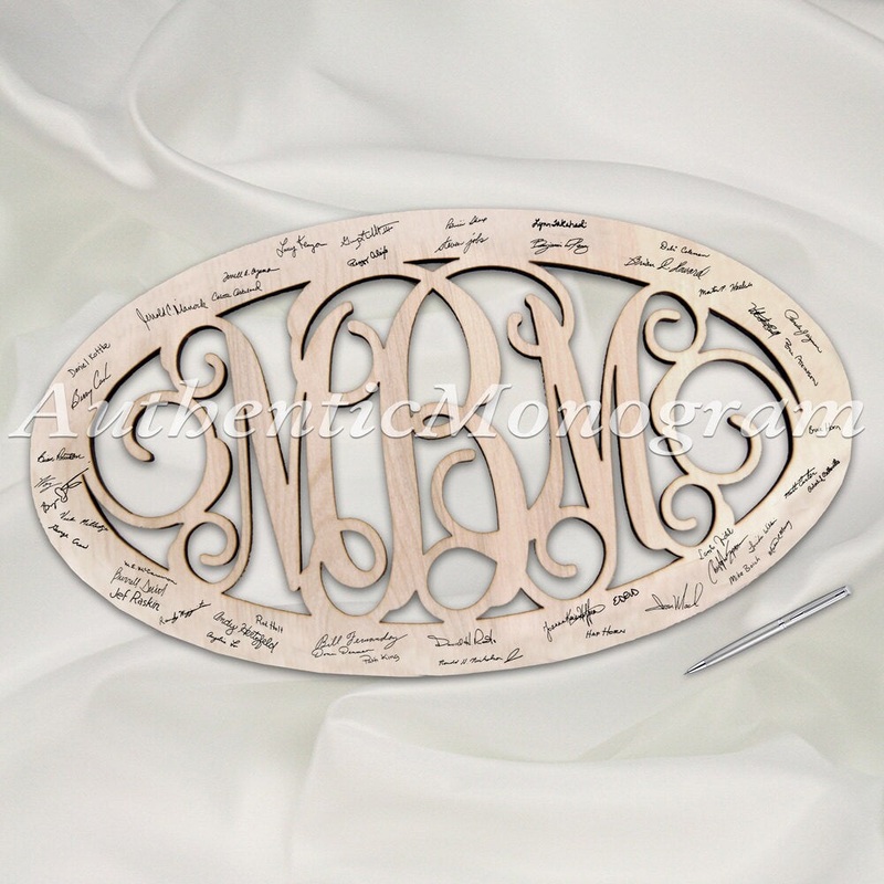 Wooden Wedding Guest Book 3 Letters Personalized Monogram Signage Framed Vine Script Personalized Monogram, Unpainted, Home Decor, Wedding Decor, Initial, Door Hanger