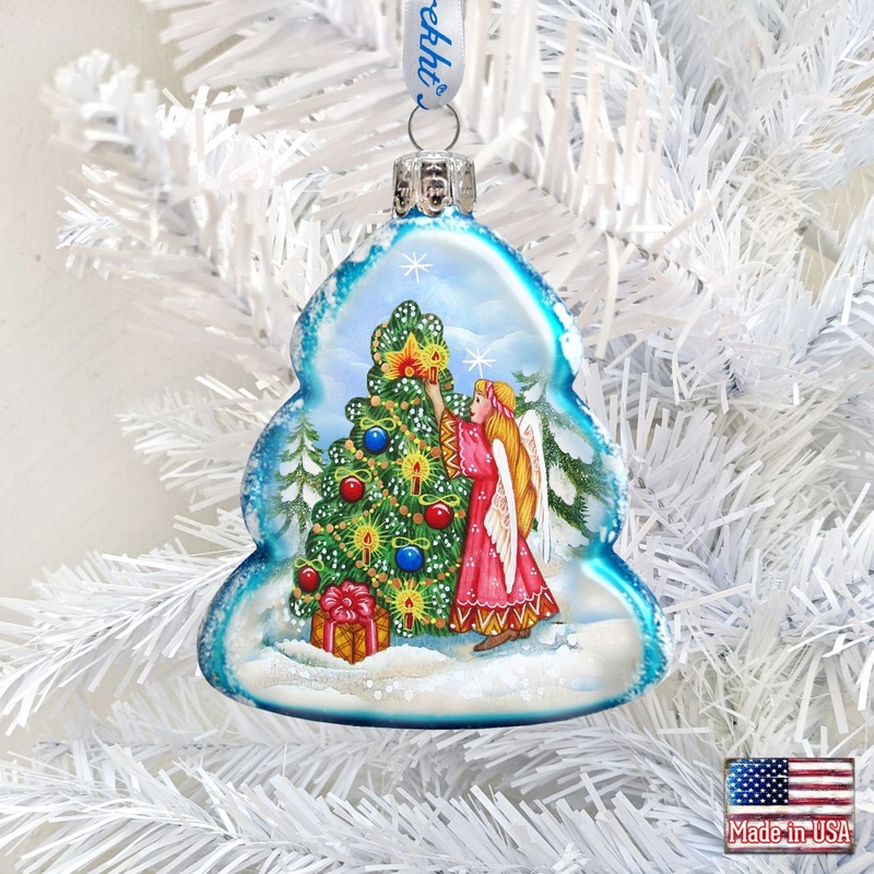 Angelic Tree Mercury Glass Ornament by G. DeBrekht – Nativity Holiday Dcor – 773020