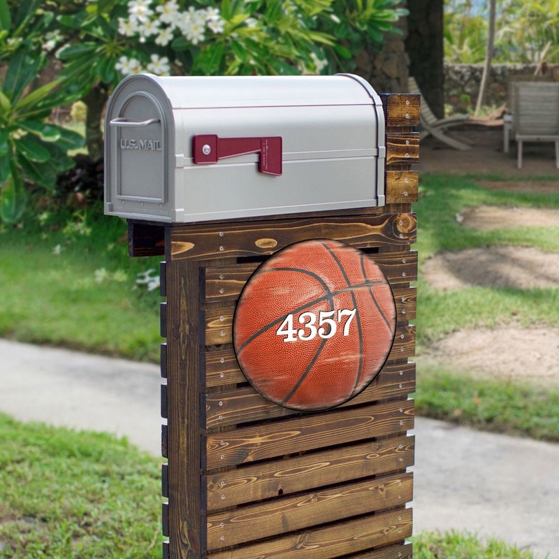 Basketball Wooden Custom House Number Sign – Love Family Kids Decor – Address Sign – MA989801