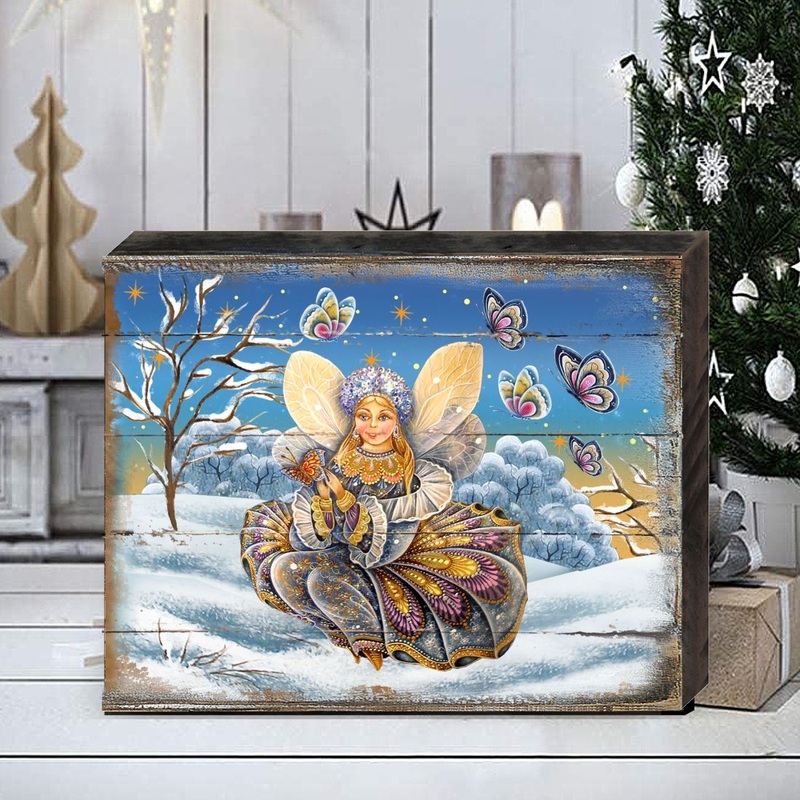 Butterfly Fairy Wooden Wall Art by G. DeBrekht – Nature Wildlife Decor – 8173562B